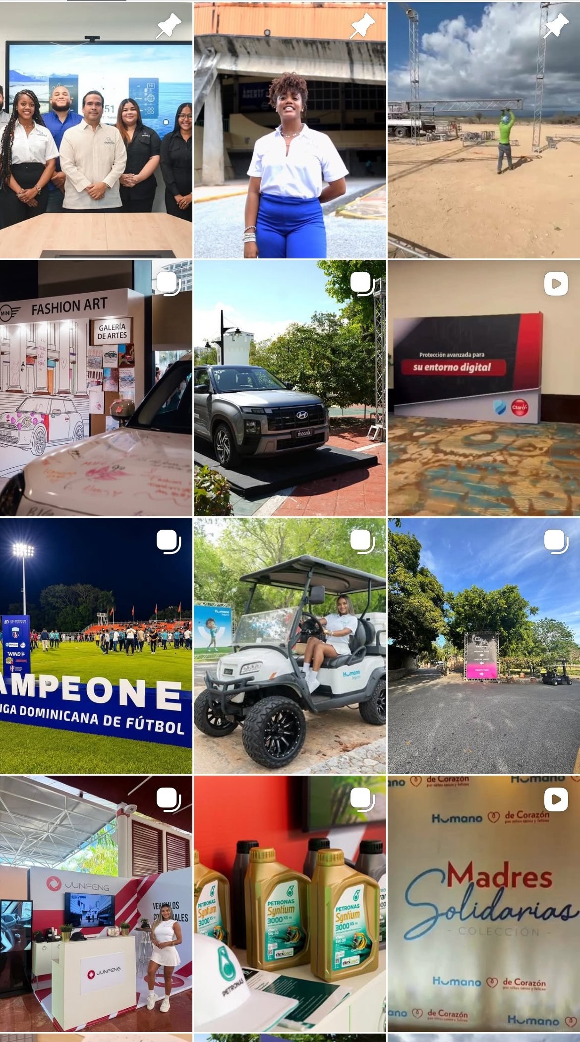 Feed de Instagram de GL Events
