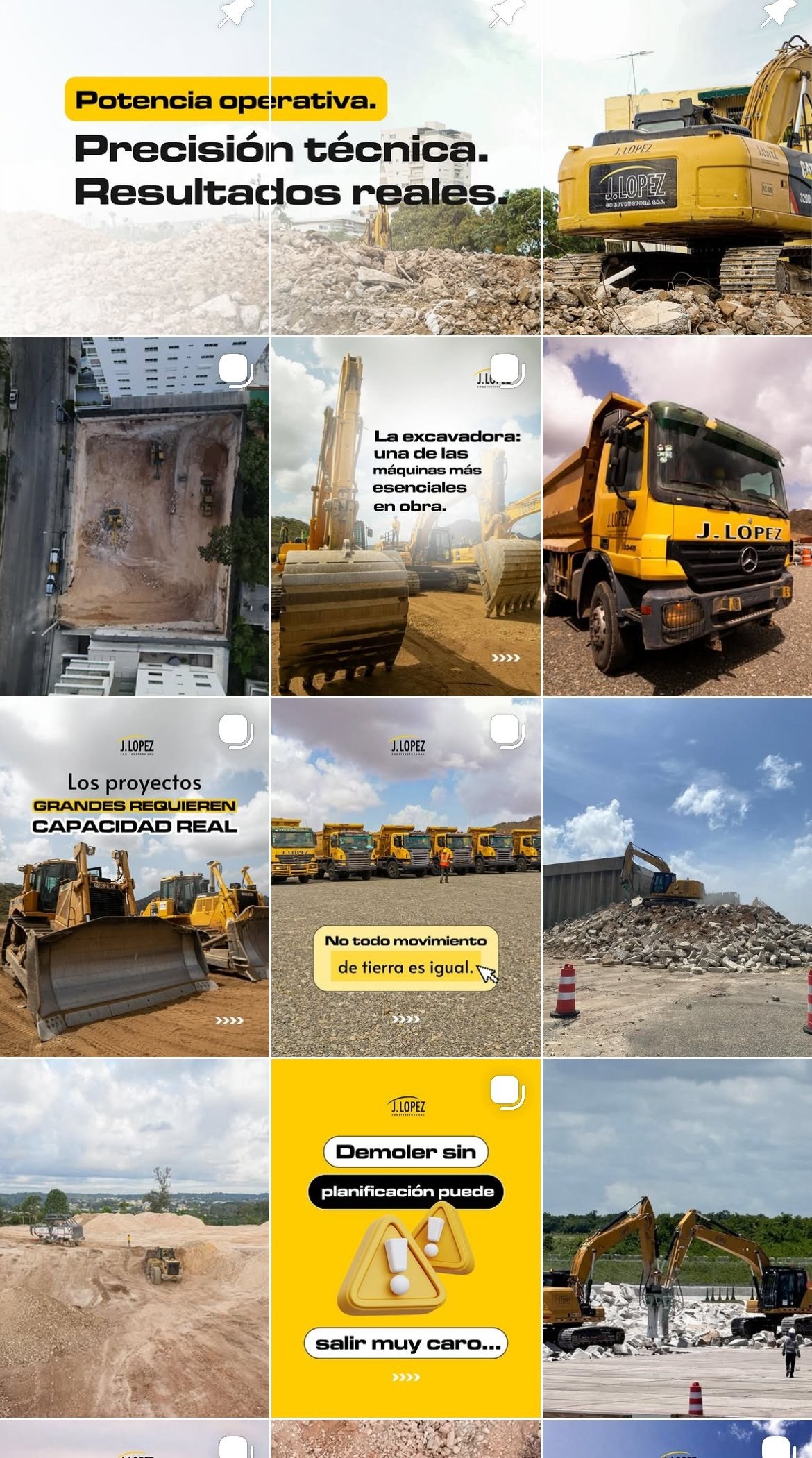 Feed de Instagram de J.Lopez Constructora