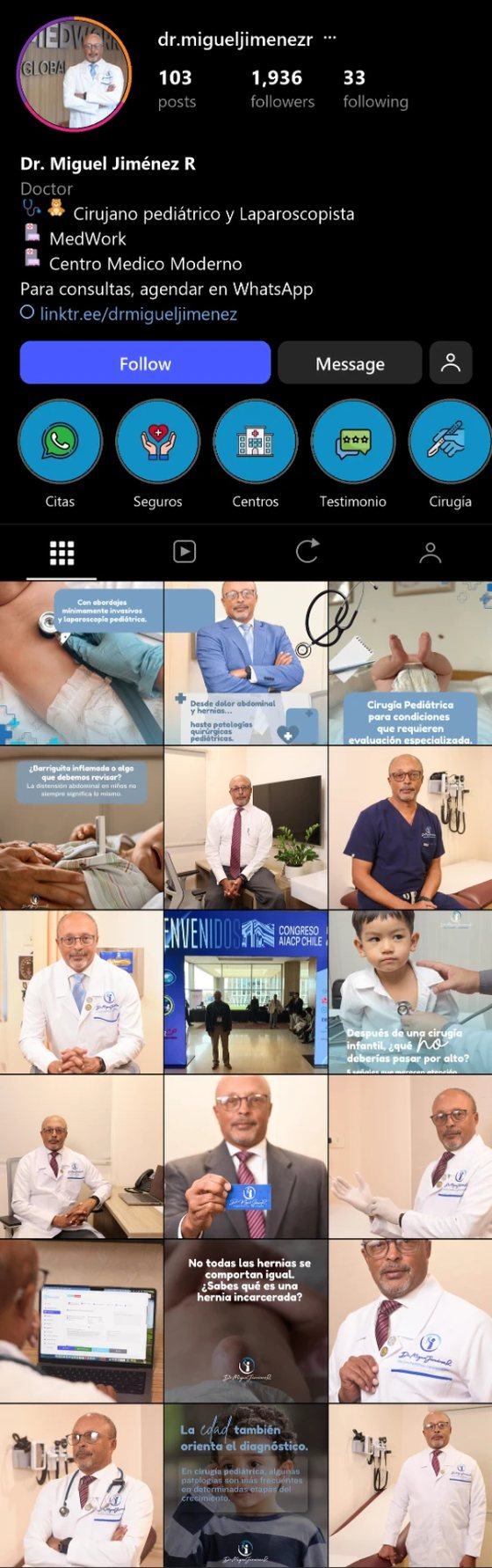Feed de Instagram de Dr. Miguel Jiménez