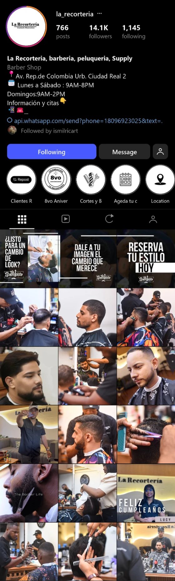 Feed de Instagram de La Recortería